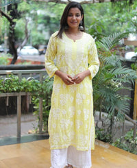 Flower 3d Jaal Kurta Luxe adorned - Chikankari official