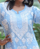 Flower 3d Jaal Kurta Luxe adorned - Chikankari official