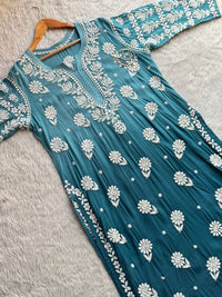 Flower Jaal 3d chikankari Chadi Muslin Kurta - Chikankari official