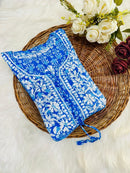 Flower Printed mul mul gown - Chikankari official