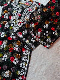 Flower printed Rayon set - Chikankari official