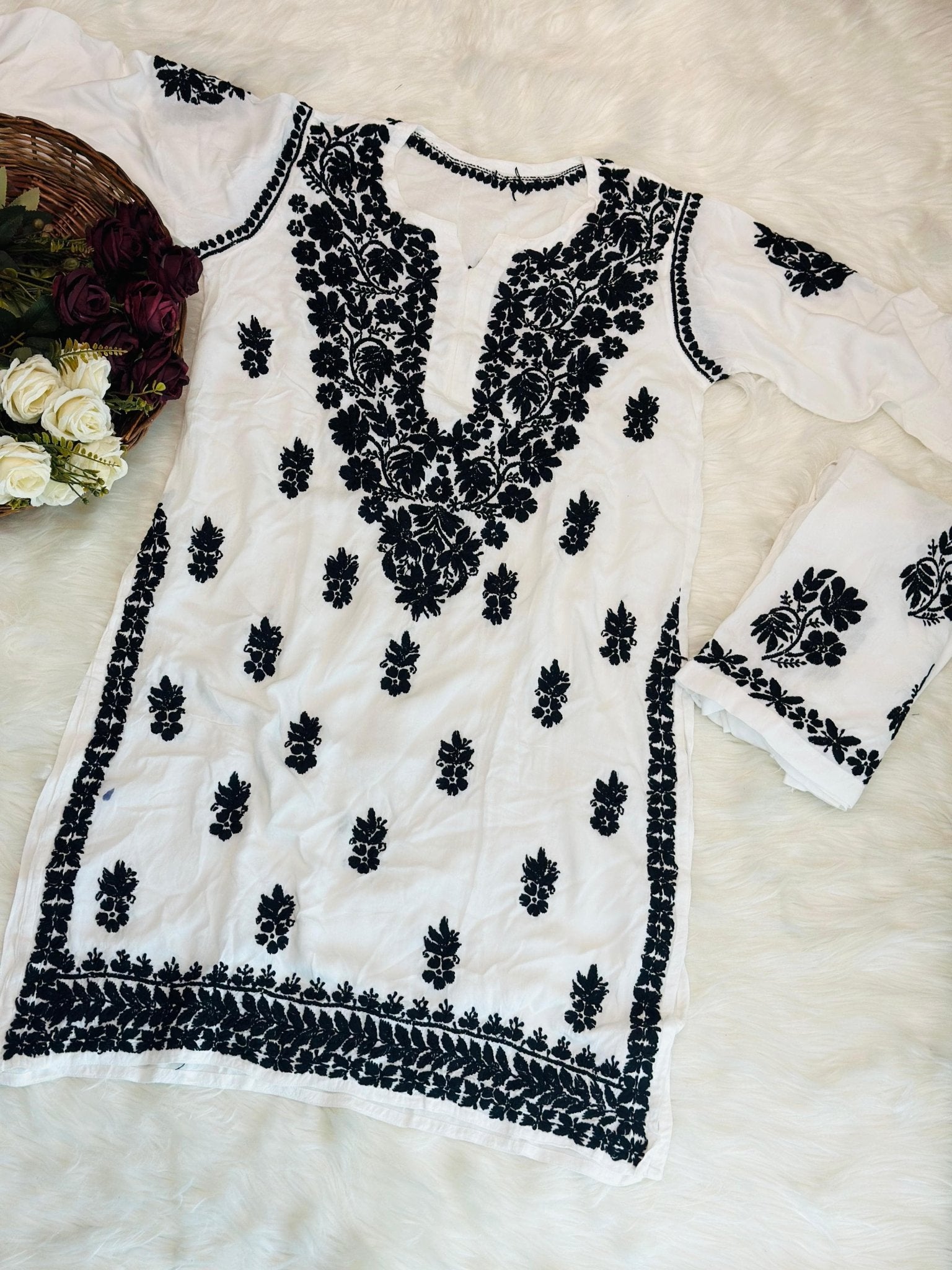 Fresh 3d Work rayon co - ord - Chikankari official