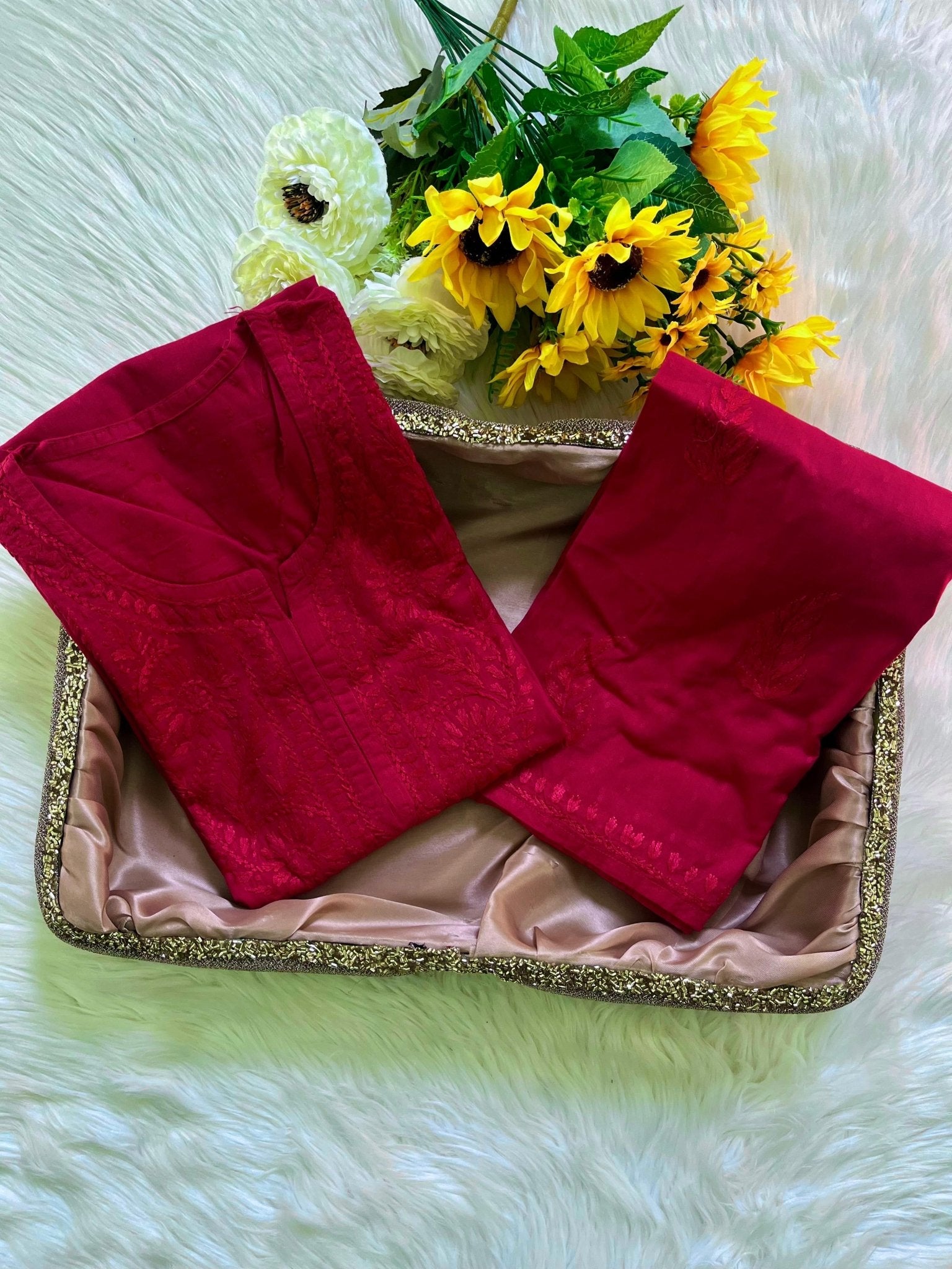 Fresh Dobby cotton Tone to Tone combo - Chikankari official