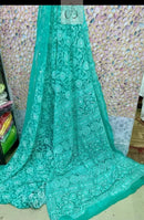 Full Jaal Georgette Saree All over Work Finest Finishing With Blouse - Chikankari official