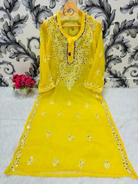 Gala buti Mirror Kurtis with inner - Chikankari official