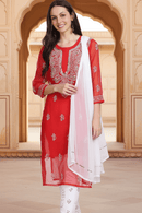 Gala buti Mirror Kurtis with inner - Chikankari official