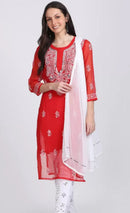 Gala buti Mirror Kurtis with inner - Chikankari official