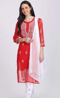 Gala buti Mirror Kurtis with inner - Chikankari official