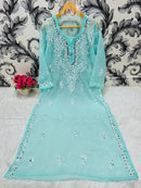 Gala buti Mirror Kurtis with inner - Chikankari official