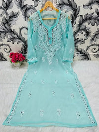 Gala buti Mirror Kurtis with inner - Chikankari official