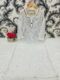 Gala buti Mirror Kurtis with inner - Chikankari official