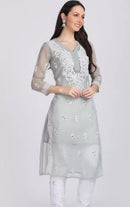 Gala buti Mirror Kurtis with inner - Chikankari official