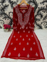 Gala buti Mirror Kurtis with inner - Chikankari official