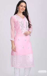 Gala buti Mirror Kurtis with inner - Chikankari official