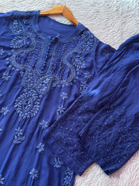 Gala Buti Muqaish Jaal chikankari work set - Chikankari official