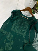 Georgette Embroidered 3pc Set - Chikankari official