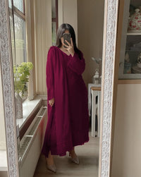 Georgette embroidered Fully worked suit Set - Chikankari official