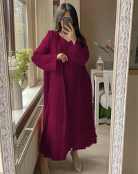 Georgette embroidered Fully worked suit Set - Chikankari official