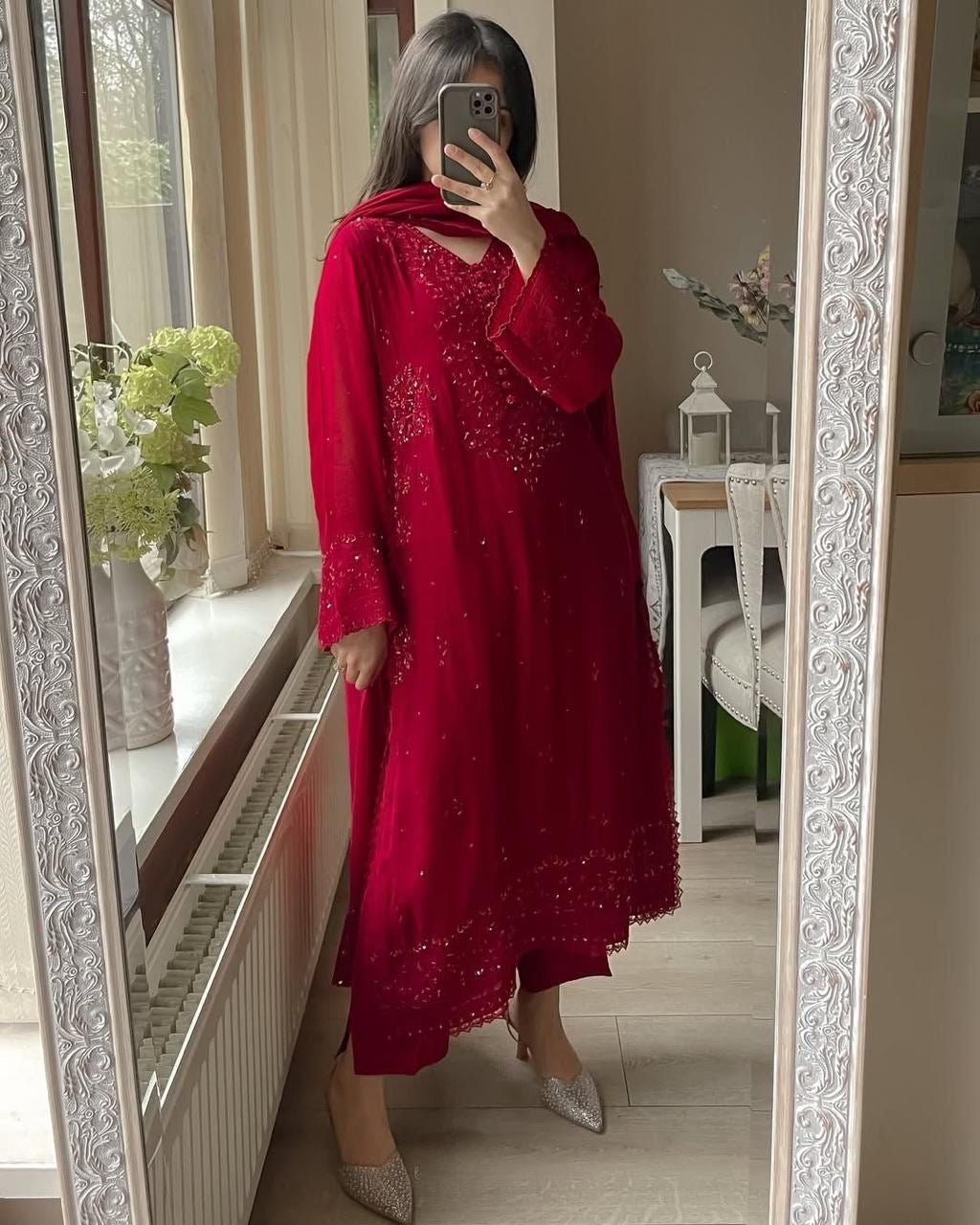 Georgette embroidered Fully worked suit Set