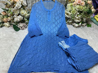 Georgette Gharara 3pc Set ombre Buti jaal - Chikankari official