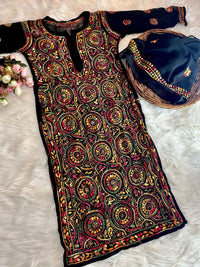 Georgette Multi Thread Ring Jaal kurti & Dupatta - Chikankari official