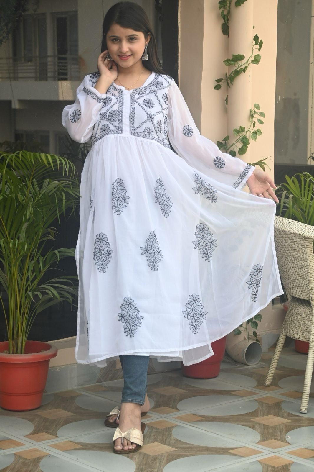Georgette Timeless Chikankari In Nyra - Chikankari official