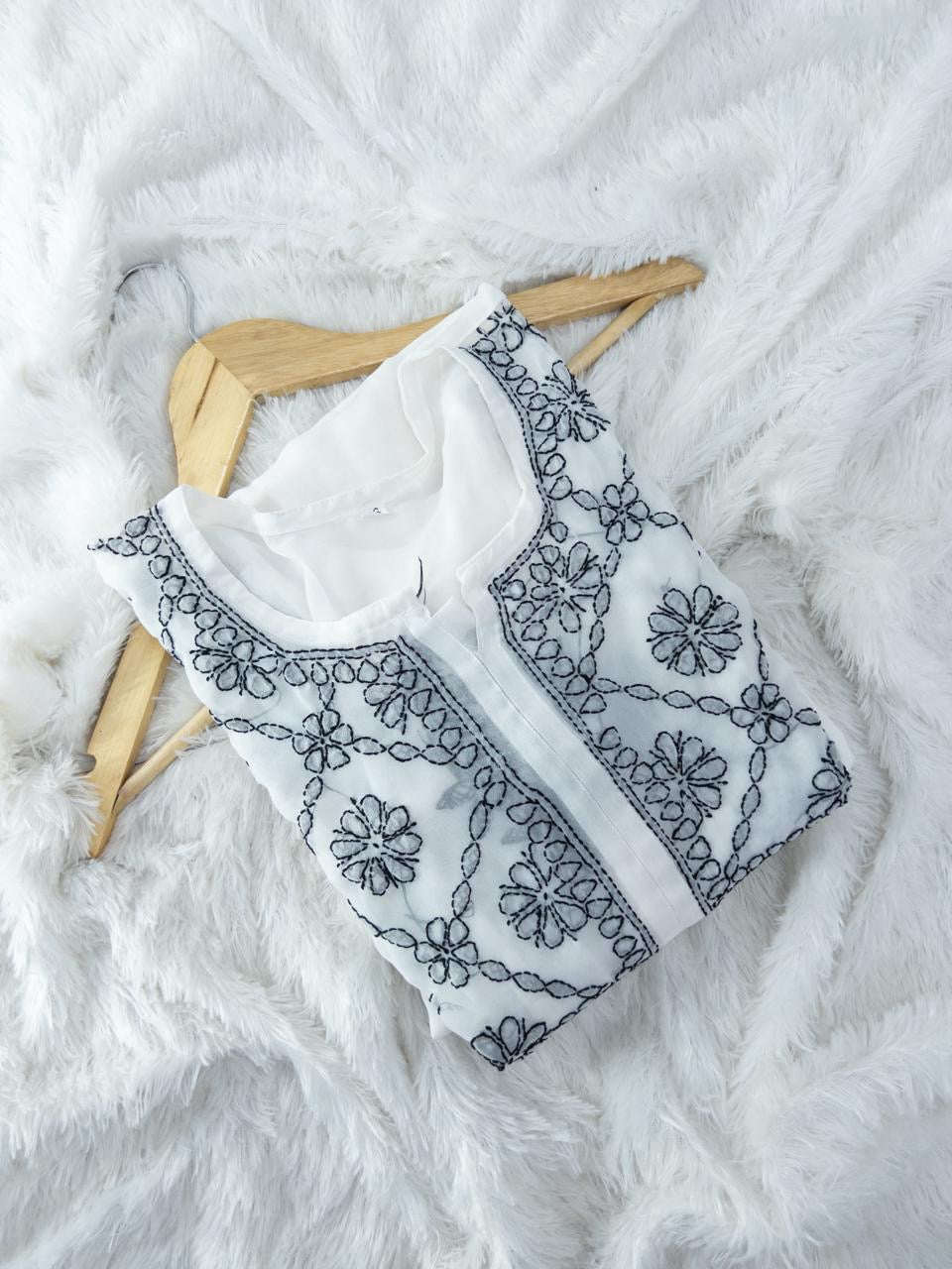 Georgette Timeless Chikankari In Nyra - Chikankari official