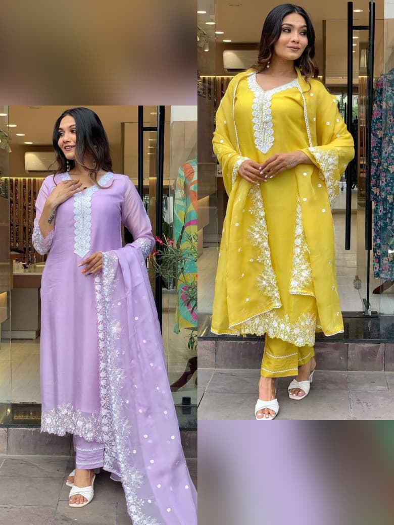 Georgette with Full inner - Chikankari official