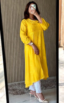 Ghas patti Hand rayon work dot Dori Angrakha - Chikankari official