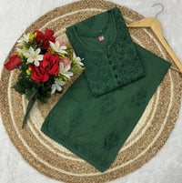 Ghas Patti Hand work dobby cotton combo - chikankariofficial