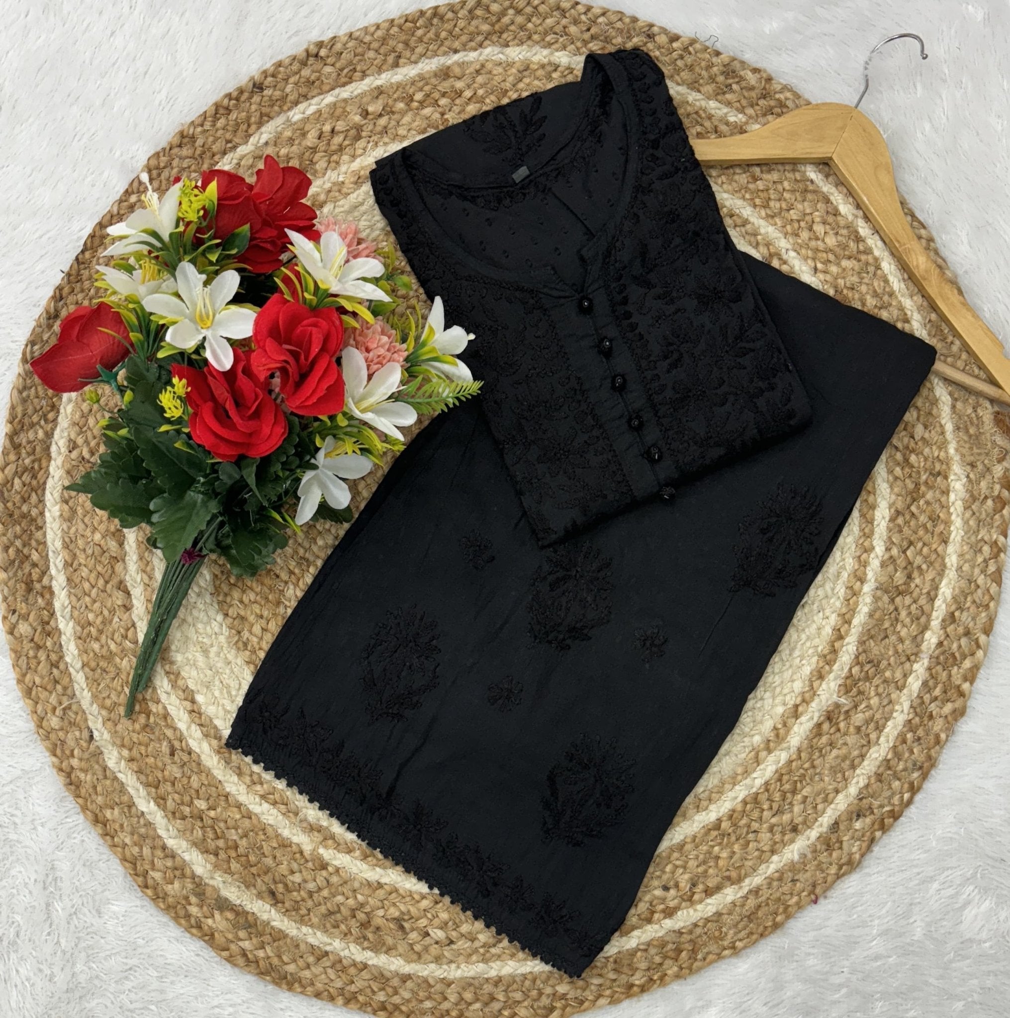 Ghas Patti Hand work dobby cotton combo - Chikankari official
