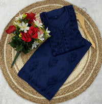 Ghas Patti Hand work dobby cotton combo - Chikankari official