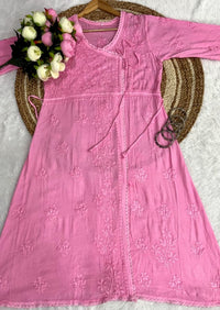 Ghas Patti Hand Work Reyon Dot Fabric Dori Lace Angrakha - Chikankari official