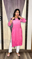 GhasPatti Chaddi Handwork Dual Shade kurta - Chikankari official