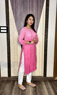 GhasPatti Chaddi Handwork Dual Shade kurta - Chikankari official