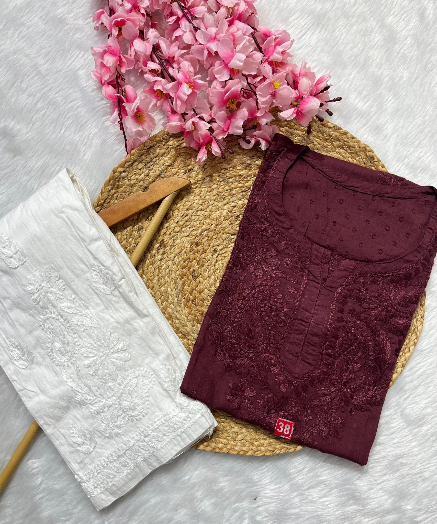 Ghaspatti Dyed Handcrafted Short Top - Chikankari official