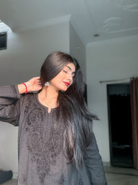 Ghaspatti Dyed Handcrafted Short Top - Chikankari official