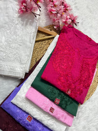 Ghaspatti Dyed Handcrafted Short Top - Chikankari official