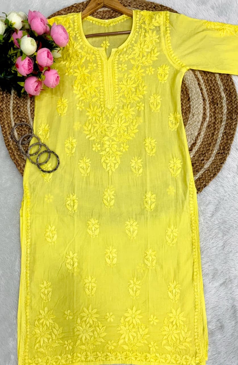 Ghaspatti Tone to tone Gala Daman kurti & Pant - Chikankari official