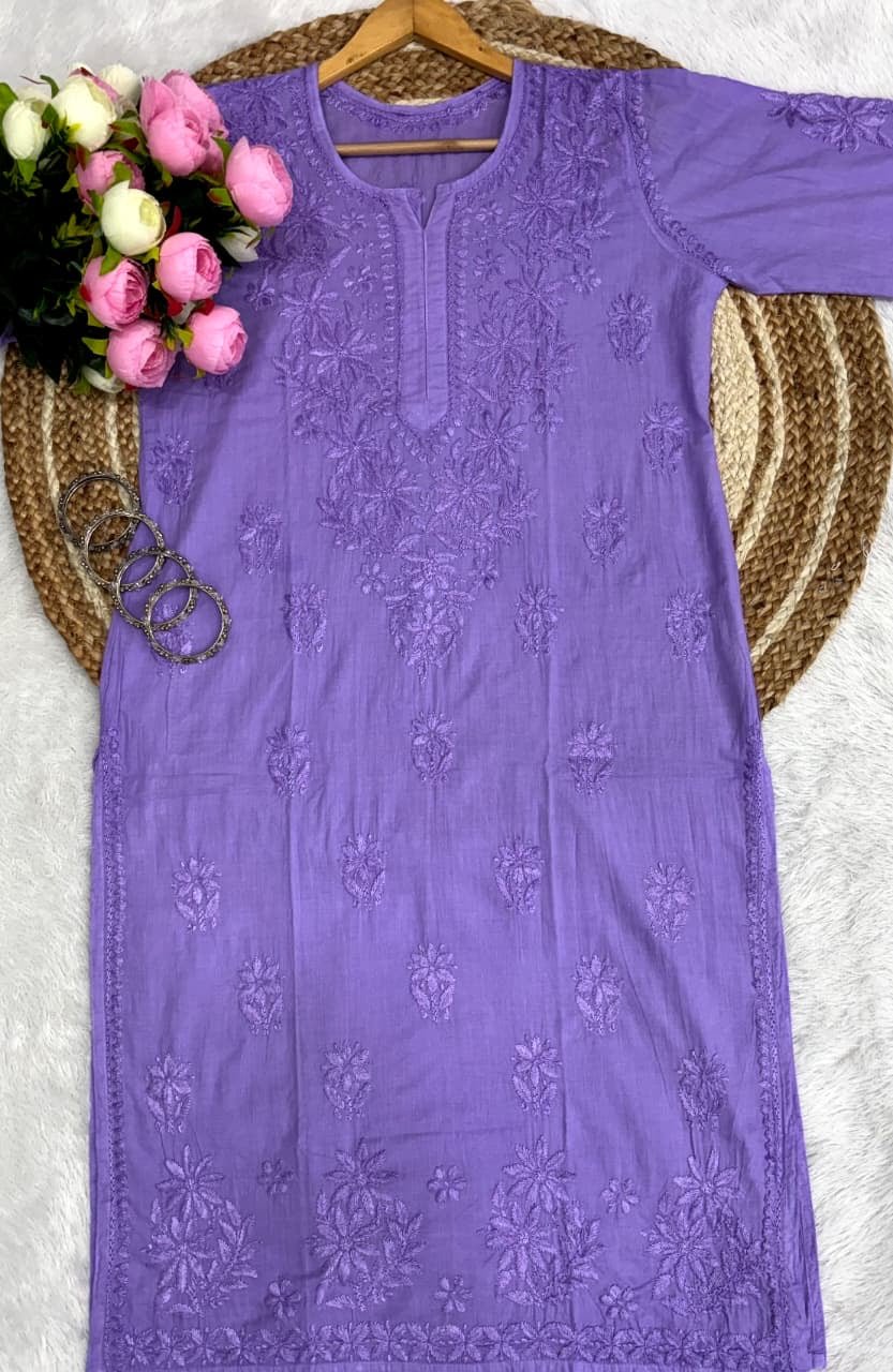 Ghaspatti Tone to tone Gala Daman kurti & Pant - Chikankari official