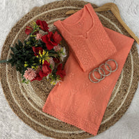 Ghass patti Dobby cotton Plazzo set - Chikankari official