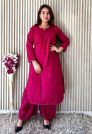 Ghass patti Dobby cotton Plazzo set - Chikankari official