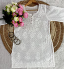 Ghasspatti Handwork cotton short top - Chikankari official