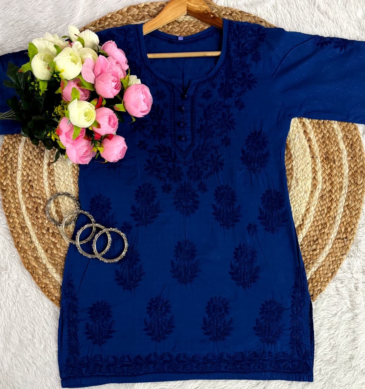 Ghasspatti Handwork cotton short top