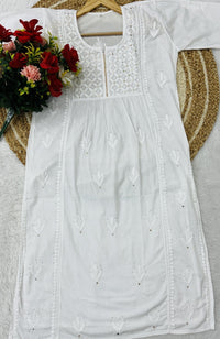 Ghasspatti Muqaish Gown - Chikankari official