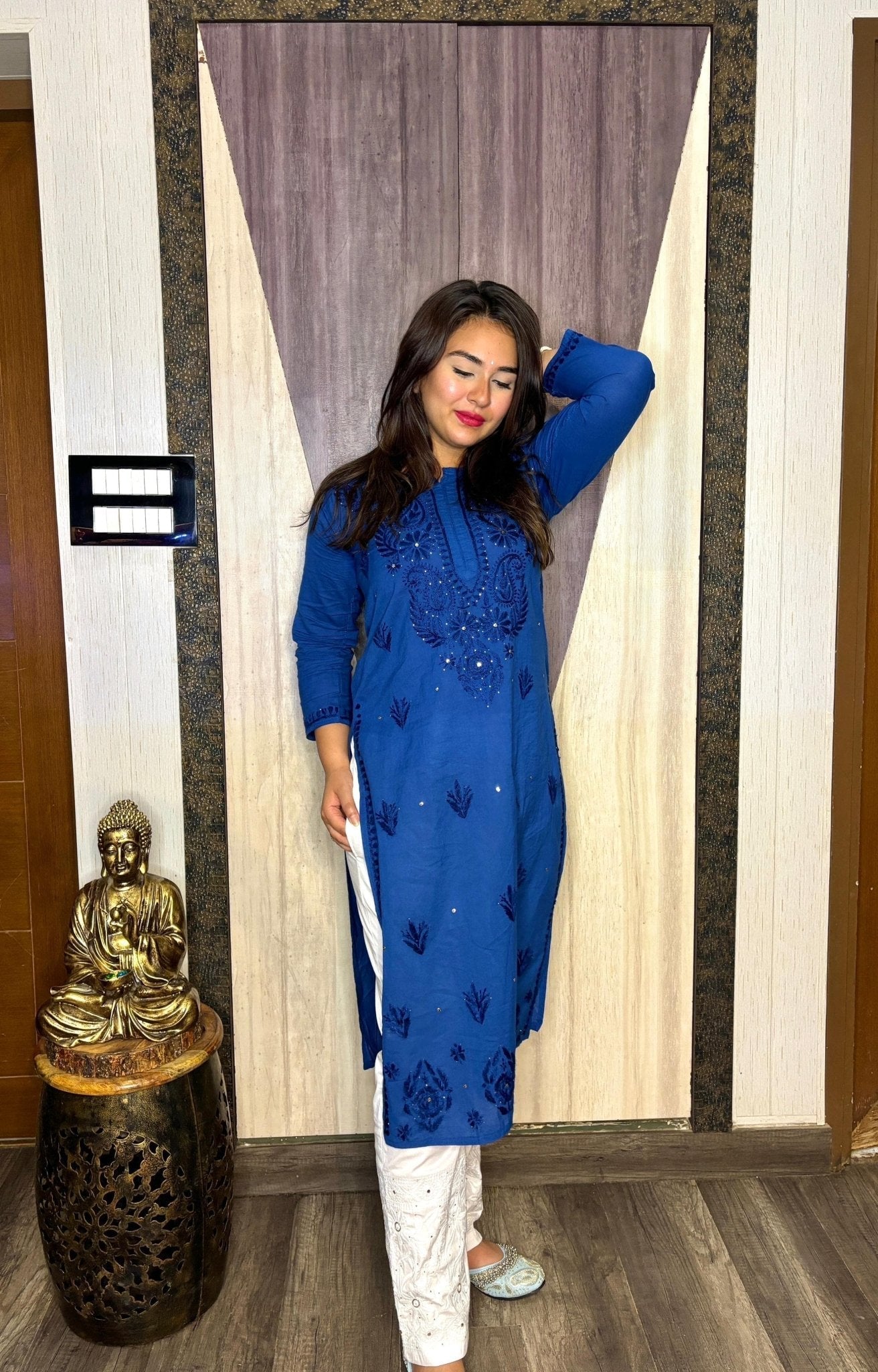 GhassPatti Muqaish kurti - Chikankari official
