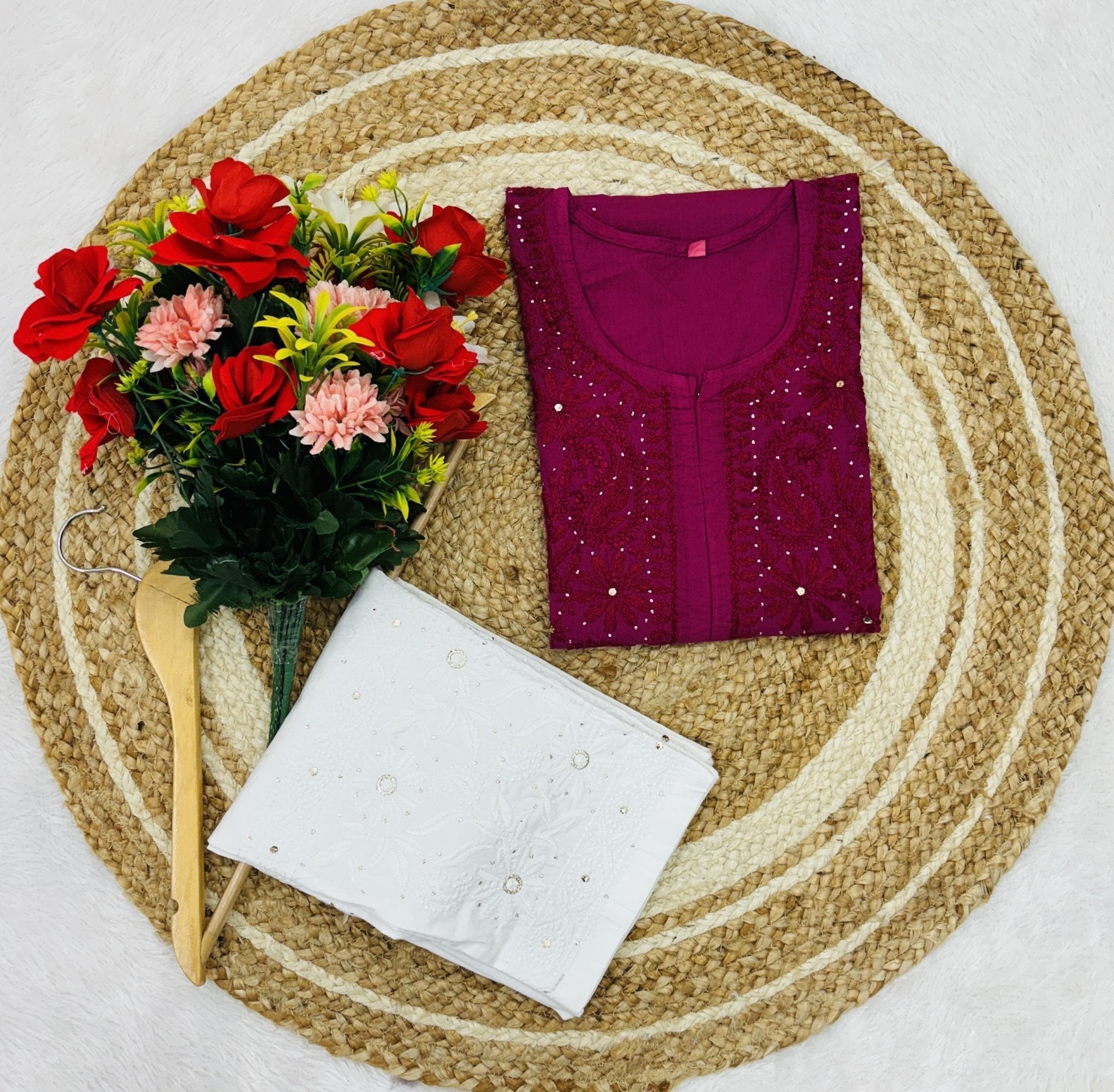 GhassPatti Muqaish kurti - Chikankari official
