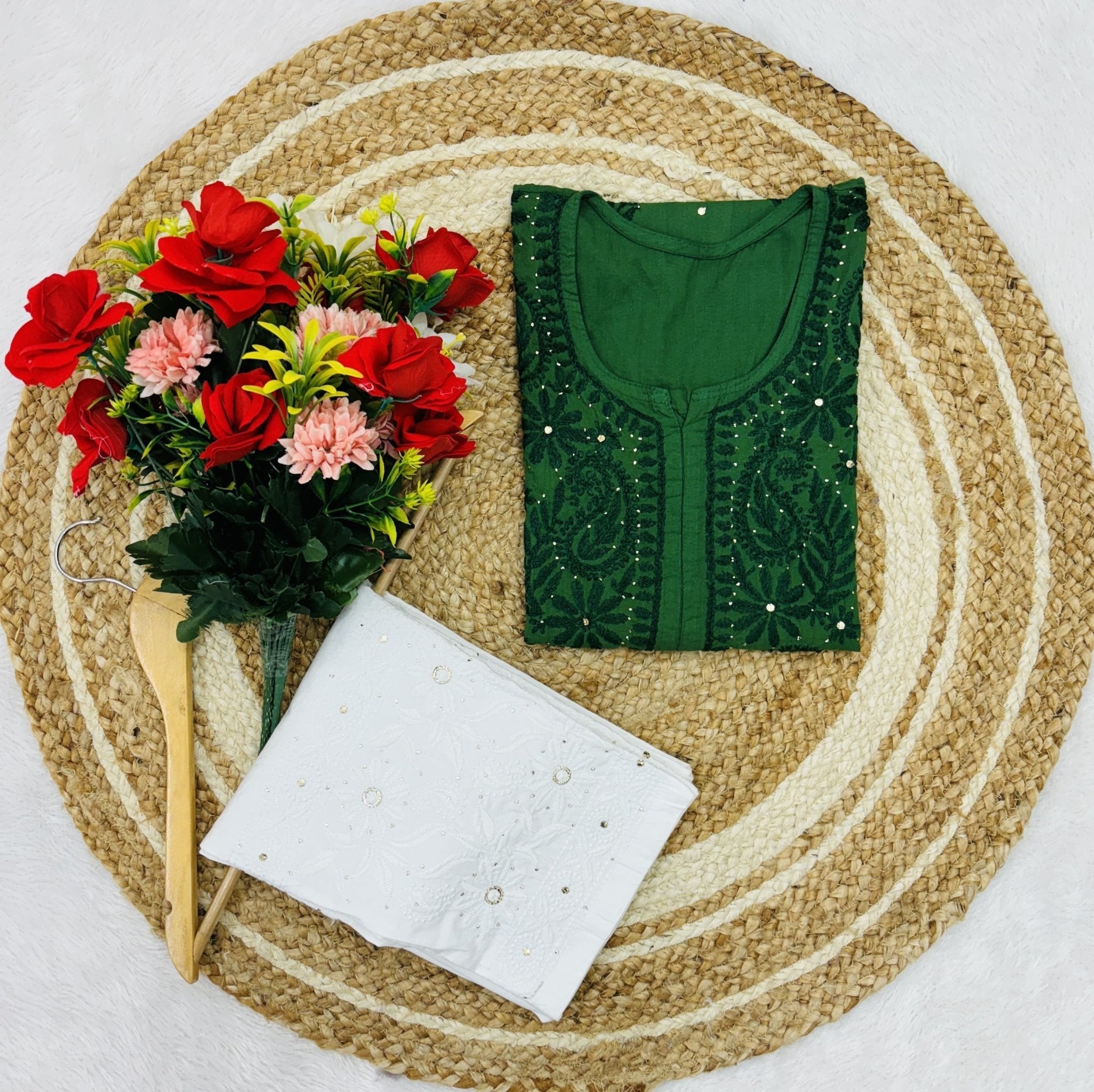 GhassPatti Muqaish kurti - Chikankari official