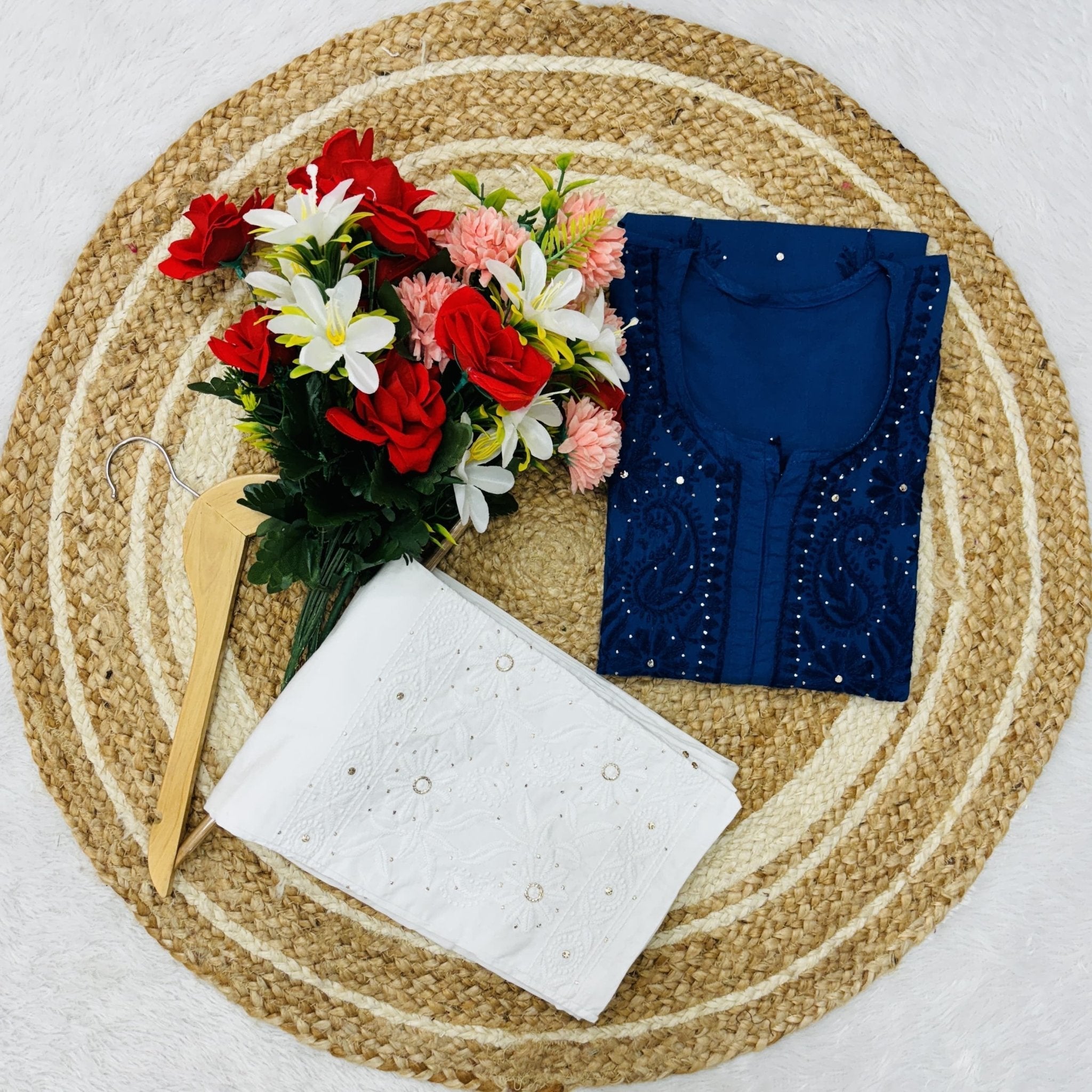 GhassPatti Muqaish kurti - Chikankari official