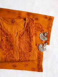Golden Brown Zoya MuQaish 2pc Set - Chikankari official